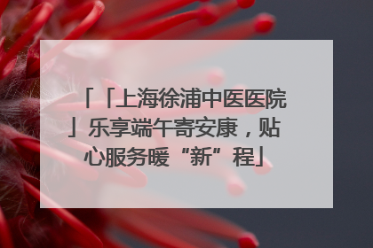「上海徐浦中医医院」乐享端午寄安康，贴心服务暖“新”程