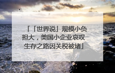 「世界说」规模小负担大，美国小企业哀叹生存之路因关税被堵