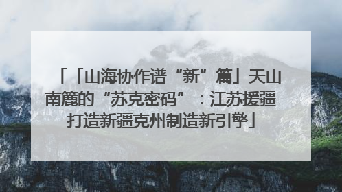 「山海协作谱“新”篇」天山南簏的“苏克密码”：江苏援疆打造新疆克州制造新引擎