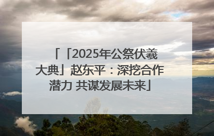 「2025年公祭伏羲大典」赵东平：深挖合作潜力 共谋发展未来