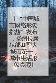 “中国城市网络形象指数”发布，扬州位居东部Ⅱ型大城市第一，城市生活形象亮眼