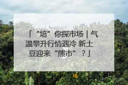 “培”你探市场｜气温攀升行情遇冷 新土豆迎来“熊市”？