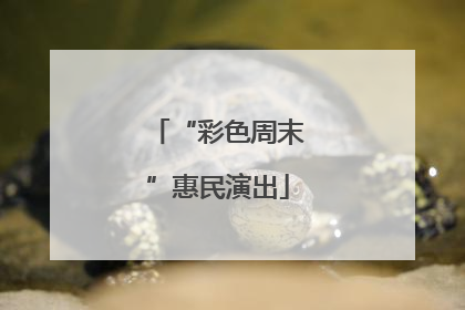 “彩色周末”惠民演出