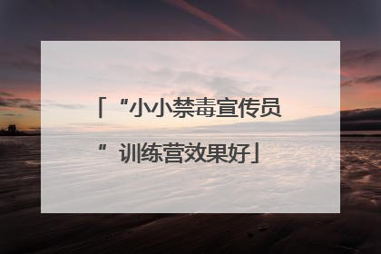 “小小禁毒宣传员”训练营效果好