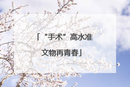 “手术”高水准 文物再青春