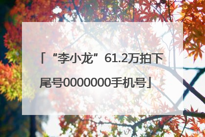 “李小龙”61.2万拍下尾号0000000手机号