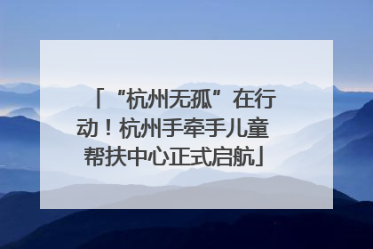 “杭州无孤”在行动！杭州手牵手儿童帮扶中心正式启航