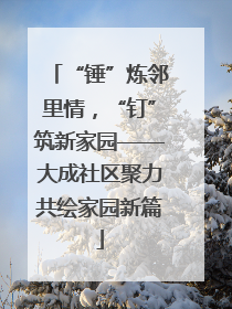 “锤”炼邻里情，“钉”筑新家园——大成社区聚力共绘家园新篇