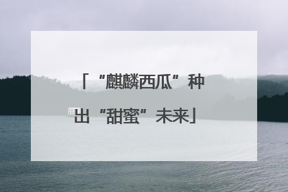 “麒麟西瓜”种出“甜蜜”未来