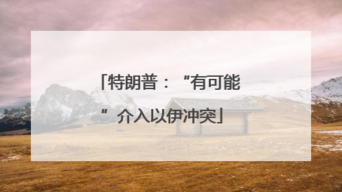 特朗普：“有可能”介入以伊冲突