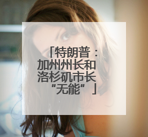 特朗普：加州州长和洛杉矶市长“无能”