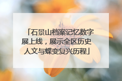 石景山档案记忆数字展上线，展示全区历史人文与蝶变复兴历程