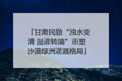 甘肃民勤“浊水变清 漫灌转滴”重塑沙漠绿洲灌溉格局
