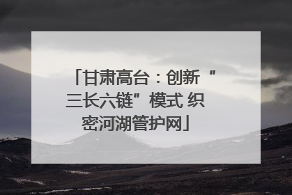 甘肃高台：创新“三长六链”模式 织密河湖管护网