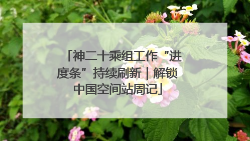 神二十乘组工作“进度条”持续刷新｜解锁中国空间站周记