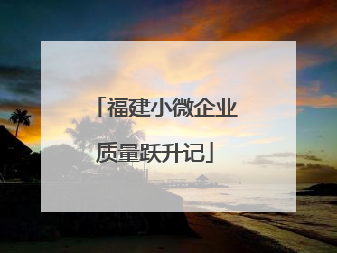 福建小微企业质量跃升记