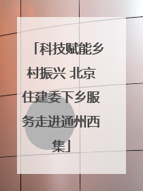 科技赋能乡村振兴 北京住建委下乡服务走进通州西集