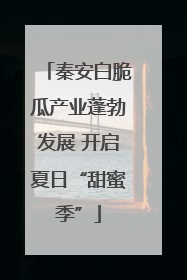 秦安白脆瓜产业蓬勃发展 开启夏日“甜蜜季”