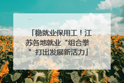 稳就业保用工！江苏各地就业“组合拳”打出发展新活力