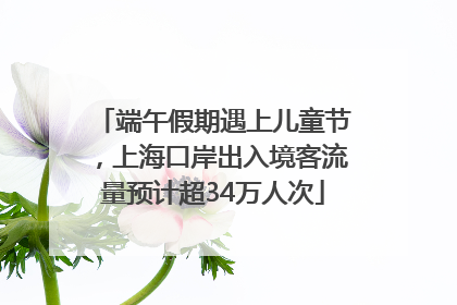 端午假期遇上儿童节，上海口岸出入境客流量预计超34万人次