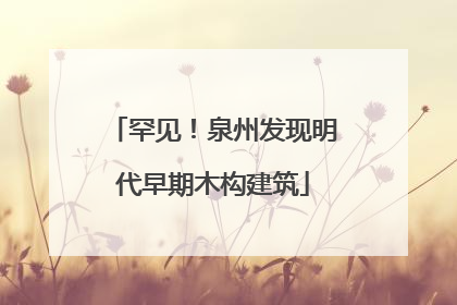 罕见！泉州发现明代早期木构建筑
