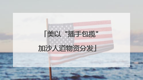 美以“插手包揽”加沙人道物资分发