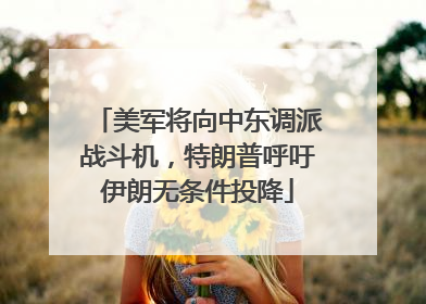 美军将向中东调派战斗机，特朗普呼吁伊朗无条件投降