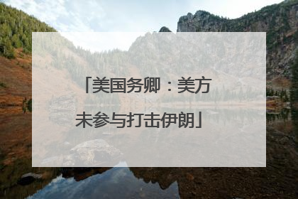 美国务卿：美方未参与打击伊朗