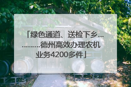 绿色通道、送检下乡…………德州高效办理农机业务4200多件