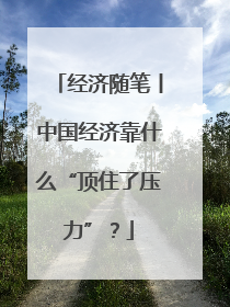 经济随笔丨中国经济靠什么“顶住了压力”？