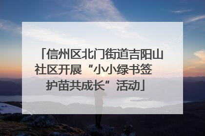 信州区北门街道吉阳山社区开展“小小绿书签 护苗共成长”活动