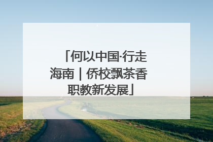 何以中国·行走海南｜侨校飘茶香 职教新发展