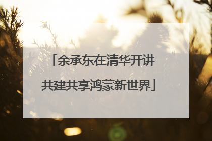 余承东在清华开讲 共建共享鸿蒙新世界
