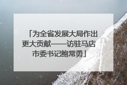 为全省发展大局作出更大贡献——访驻马店市委书记鲍常勇