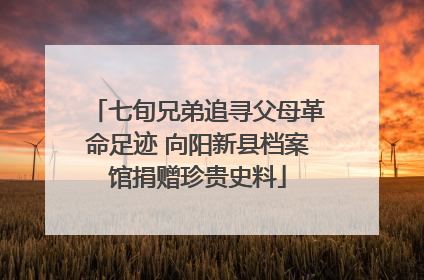 七旬兄弟追寻父母革命足迹 向阳新县档案馆捐赠珍贵史料