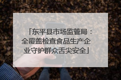 东平县市场监管局：全覆盖检查食品生产企业守护群众舌尖安全