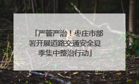 严管严治！枣庄市部署开展道路交通安全夏季集中整治行动