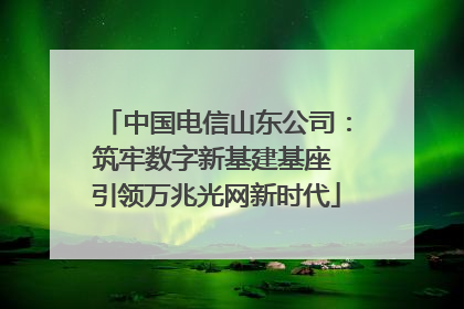 中国电信山东公司：筑牢数字新基建基座 引领万兆光网新时代