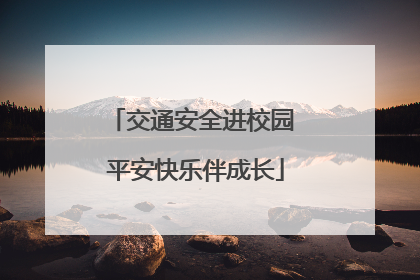 交通安全进校园 平安快乐伴成长