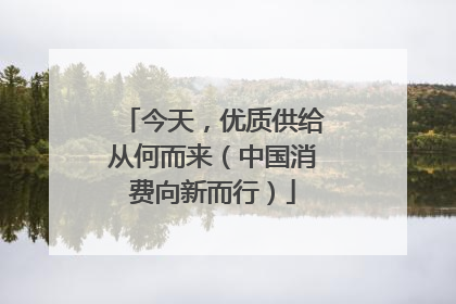 今天，优质供给从何而来（中国消费向新而行）