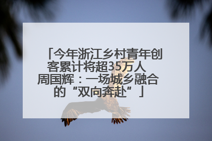 今年浙江乡村青年创客累计将超35万人 周国辉：一场城乡融合的“双向奔赴”