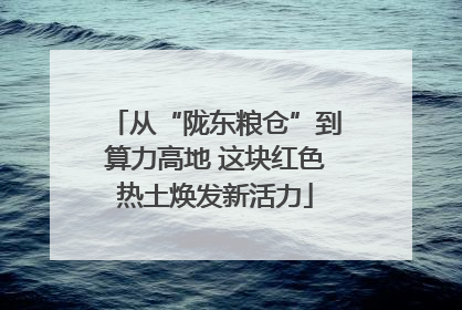 从“陇东粮仓”到算力高地 这块红色热土焕发新活力