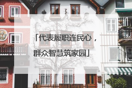 代表履职连民心，群众智慧筑家园
