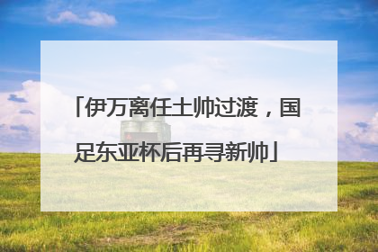伊万离任土帅过渡，国足东亚杯后再寻新帅