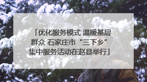 优化服务模式 温暖基层群众 石家庄市“三下乡”集中服务活动在赵县举行