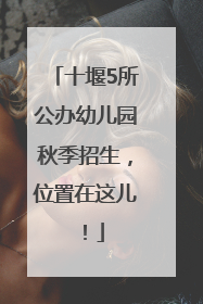 十堰5所公办幼儿园秋季招生，位置在这儿！