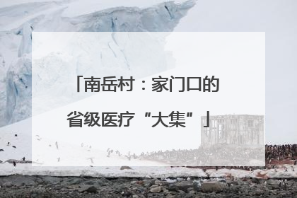 南岳村：家门口的省级医疗“大集”
