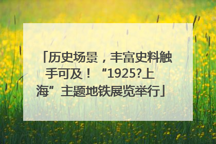历史场景，丰富史料触手可及！“1925?上海”主题地铁展览举行