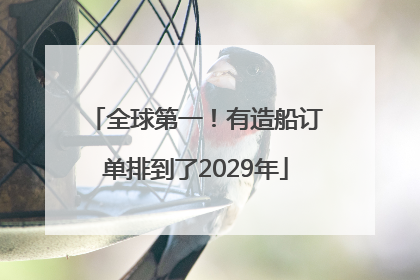 全球第一！有造船订单排到了2029年
