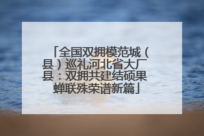 全国双拥模范城（县）巡礼河北省大厂县：双拥共建结硕果 蝉联殊荣谱新篇